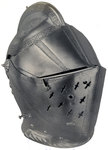 Fine Closed Helmet, with its Escufia, and Permanently Affixed Reinforced Plate Over the Visor (View 1)